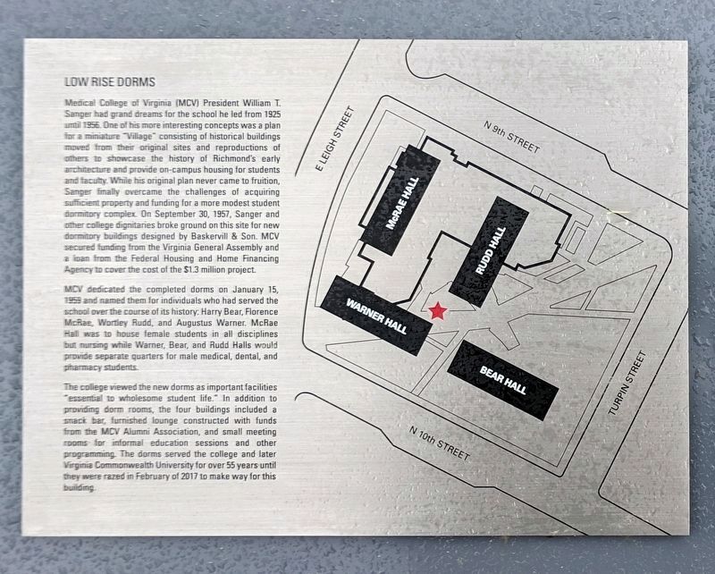 Low Rise Dorms Marker (panel 1). Click for full size. Low Rise Dorms Marker (panel 1) image. Click for full size.