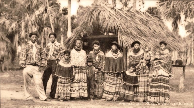 Marker detail: A Seminole home on the Tamiami Trail. Click for full size. Marker detail: A Seminole home on the Tamiami Trail image. Click for full size.