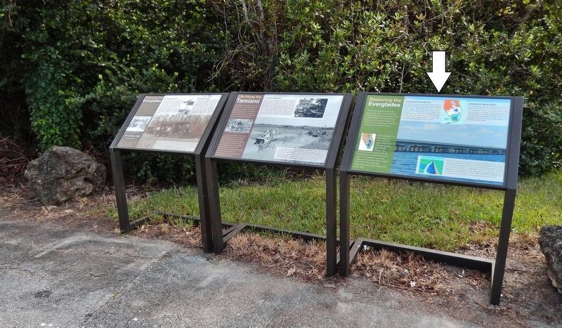 Restoring The Everglades Marker (<i>wide view; rightmost of three markers at this location</i>) image. Click for full size.