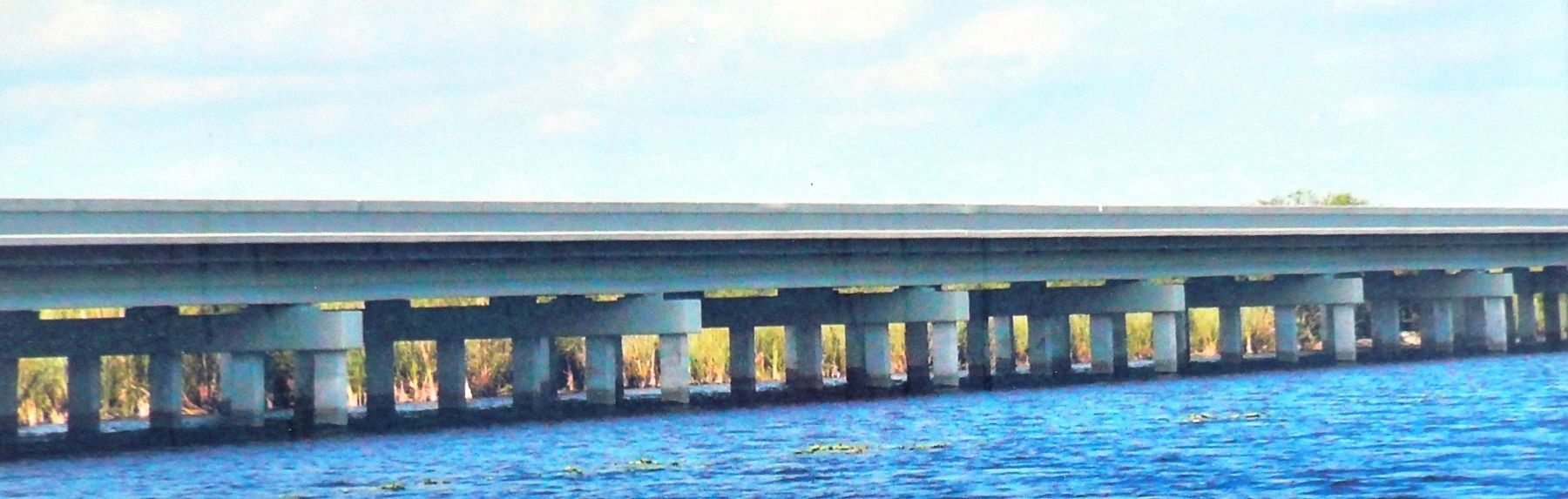 Restoring The Everglades Marker (<i>background image: new Tamiami Trail bridge span</i>) image. Click for full size.