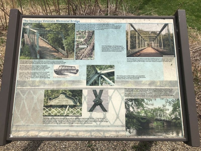 The Venango Veterans Memorial Bridge Marker image. Click for full size.