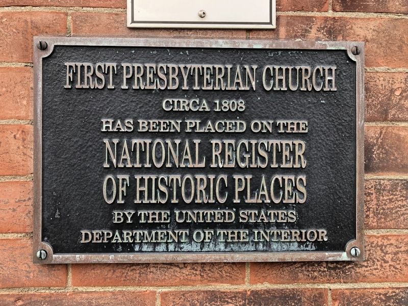 National Register of Historic Places plaque on the church. Click for full size. National Register of Historic Places plaque on the church image. Click for full size.