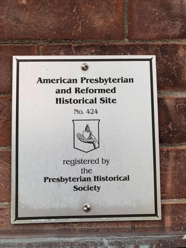 Presbyterian Historical Society plaque image. Click for full size.