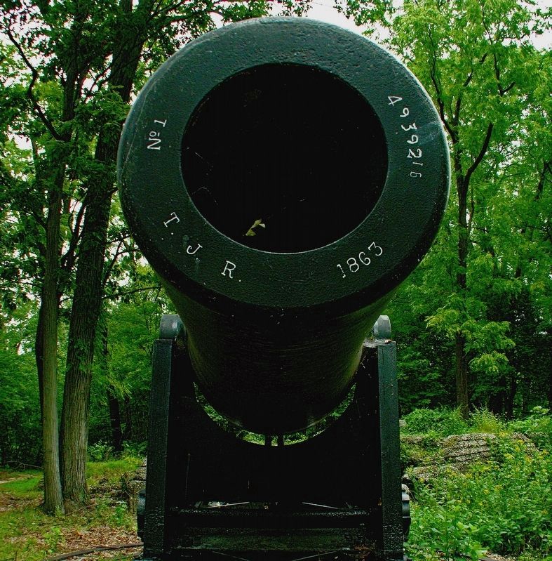 15-inch Rodman Smoothbore<br>No. 1<br>49392 lb<br>T.J.R.<br>1863 image. Click for full size.