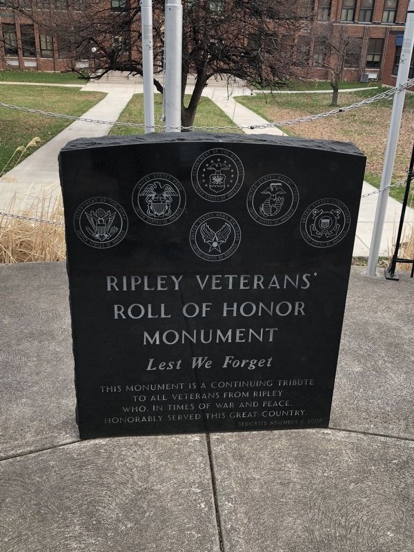 Ripley Veterans' Roll of Honor Monument image. Click for full size.