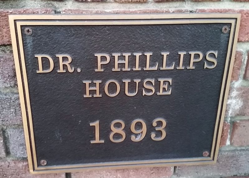 Dr. Phillips House 1893 Plaque (<i>mounted on steps at right side of front entrance</i>) image. Click for full size.