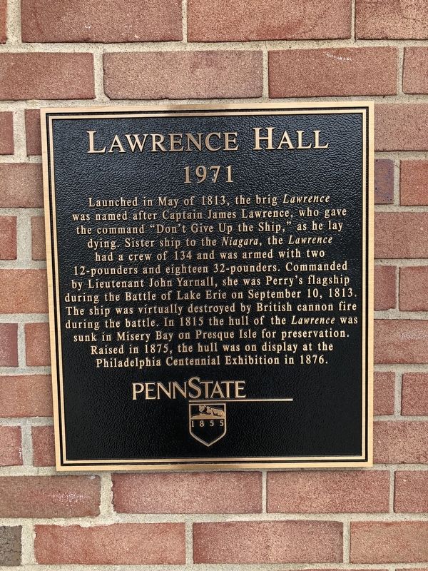 Lawrence Hall Marker image. Click for full size.