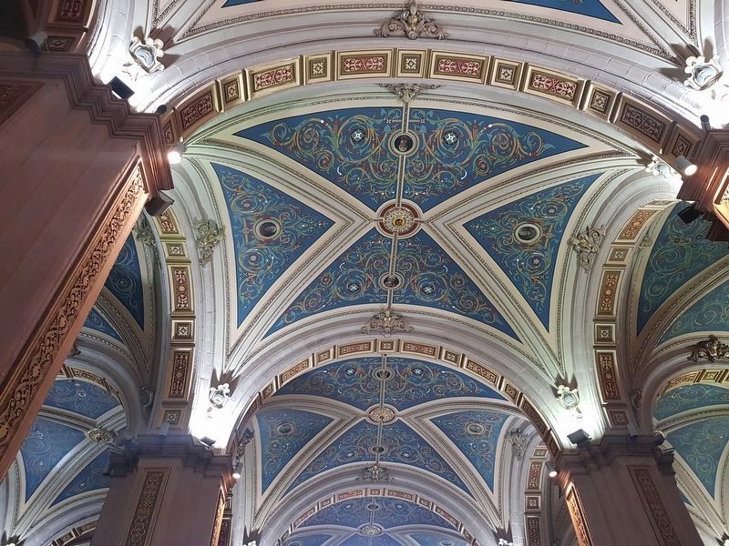 A view of the domed ceiling of the San Luis Potosí Cathedral. Click for full size. A view of the domed ceiling of the San Luis Potosí Cathedral image. Click for full size.
