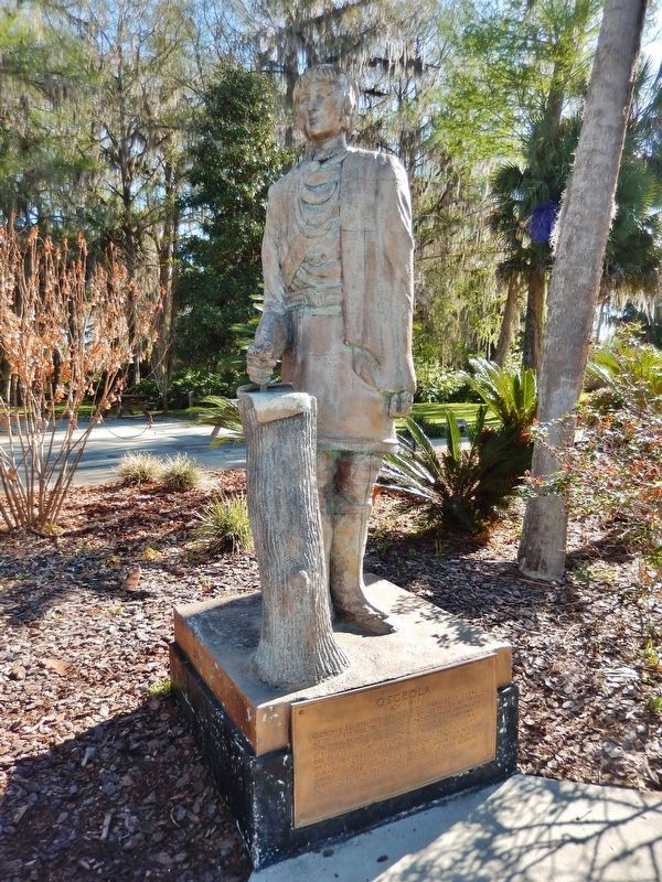 Osceola Monument (<i>marker located at base of statue</i>). Click for full size. Osceola Monument (<i>marker located at base of statue</i>) image. Click for full size.