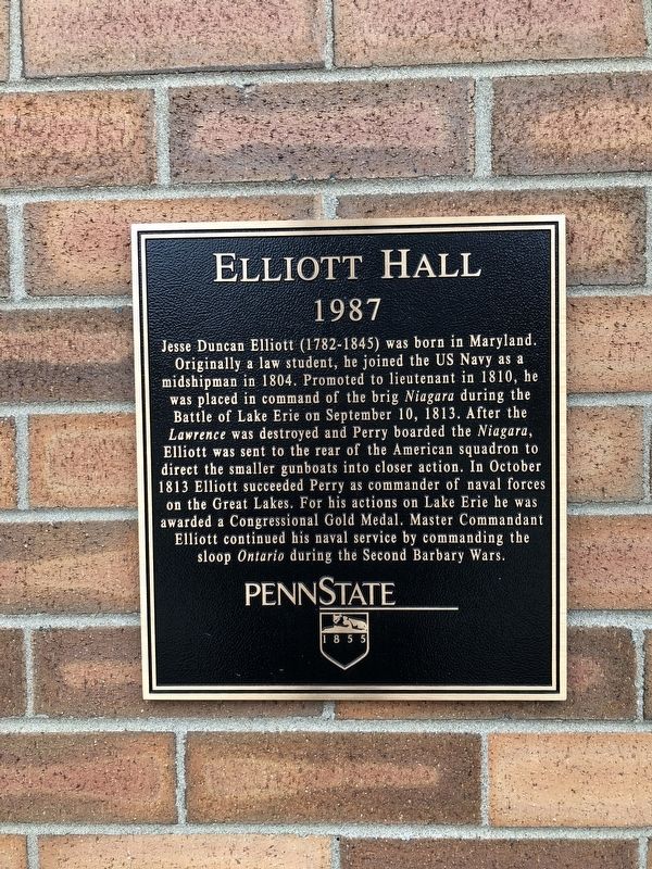 Elliott Hall Marker image. Click for full size.