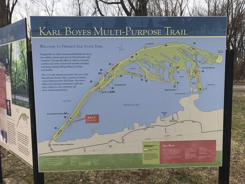 Adjacent sign for the Karl Boyes Multi-Purpose Trail image. Click for full size.