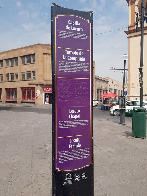 Loreto Chapel / Jesuit Temple / Former Jesuit Convent and School Marker. Click for full size. Loreto Chapel / Jesuit Temple / Former Jesuit Convent and School Marker image. Click for full size.