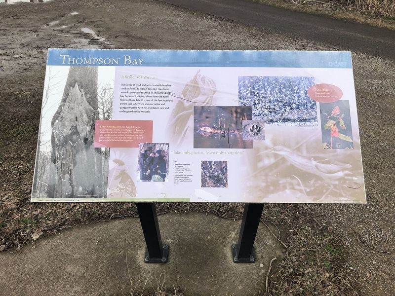 Thompson Bay marker. Click for full size. Thompson Bay marker image. Click for full size.