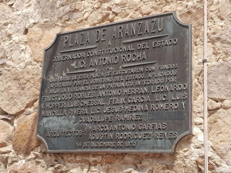 An additional nearby 1970 Aranzaz Square Marker on remodeling efforts image. Click for full size.