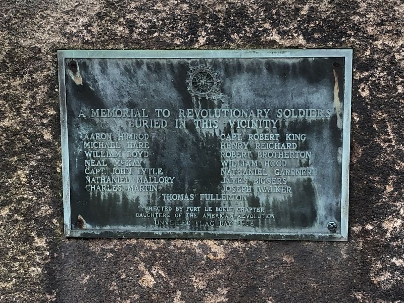 A Memorial to Revolutionary Soldiers Buried in this Vicinity Marker image. Click for full size.