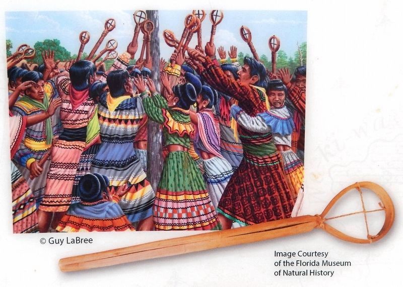 Marker detail: Green Corn Ceremony / Stickball Game image. Click for full size.