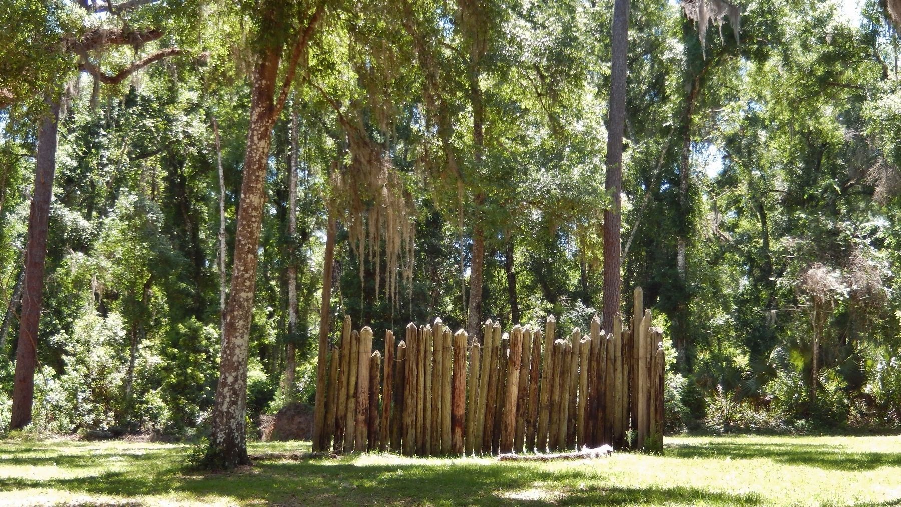 Fort Cooper Stockade Replica (<i>located at Fort Cooper site, near marker</i>). Click for full size. Fort Cooper Stockade Replica (<i>located at Fort Cooper site, near marker</i>) image. Click for full size.