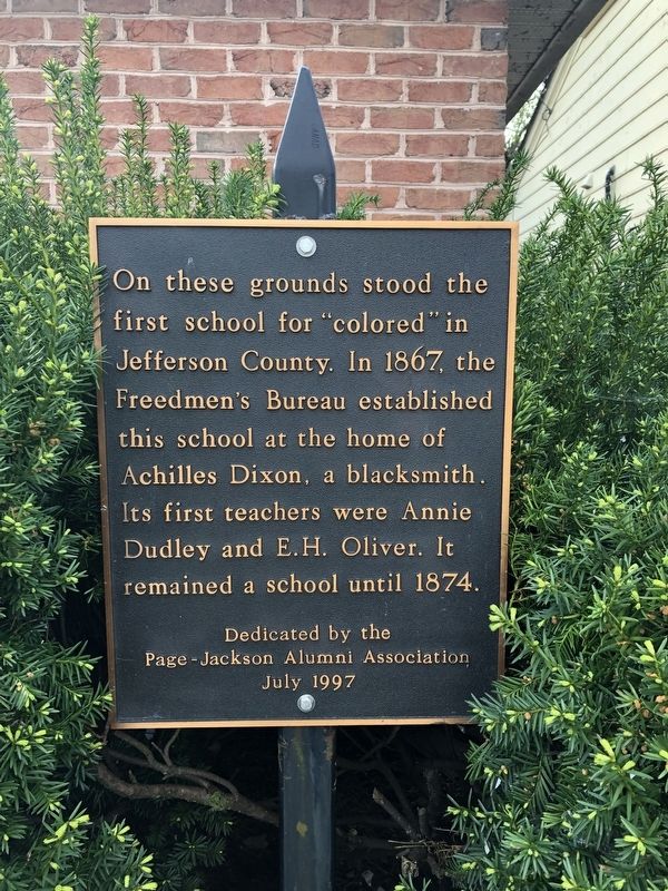The First School for "Colored" in Jefferson County Marker image. Click for full size.