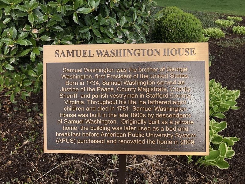 Samuel Washington House Marker image. Click for full size.