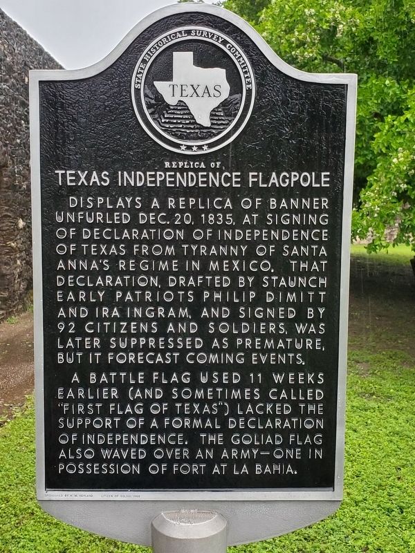 Replica of Texas Independence Flagpole Marker image. Click for full size.