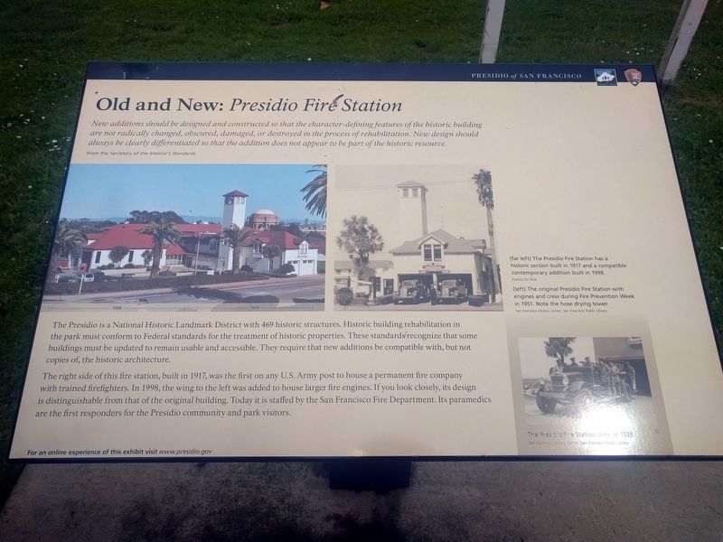 Old and New: Presidio Fire Station Marker image. Click for full size.