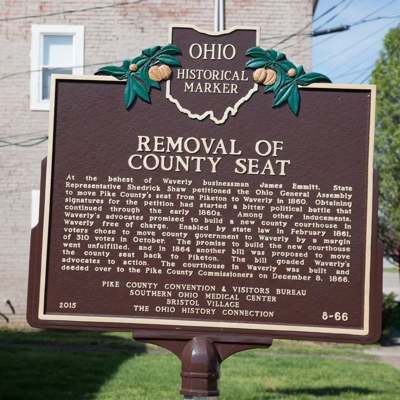 Removal of County Seat side of marker image. Click for full size.