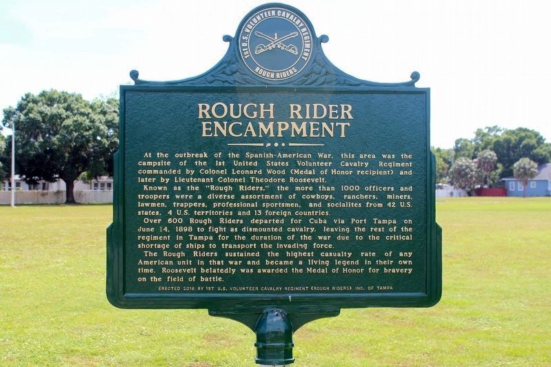 Rough Rider Encampment Marker Side 1 (corrected) image. Click for full size.