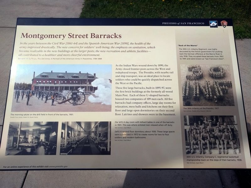 Montgomery Street Barracks Marker. Click for full size. Montgomery Street Barracks Marker image. Click for full size.