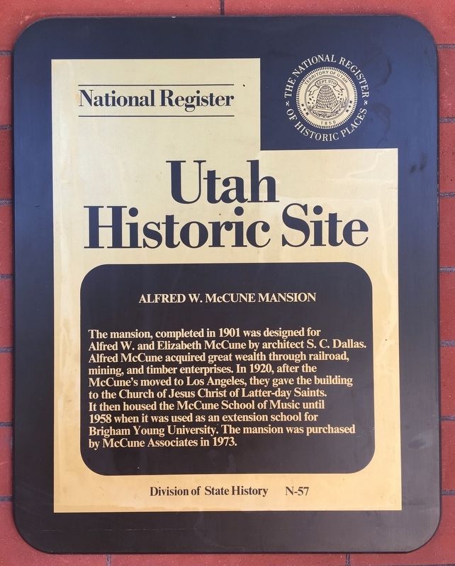 McCune Mansion Marker. Click for full size. McCune Mansion Marker image. Click for full size.