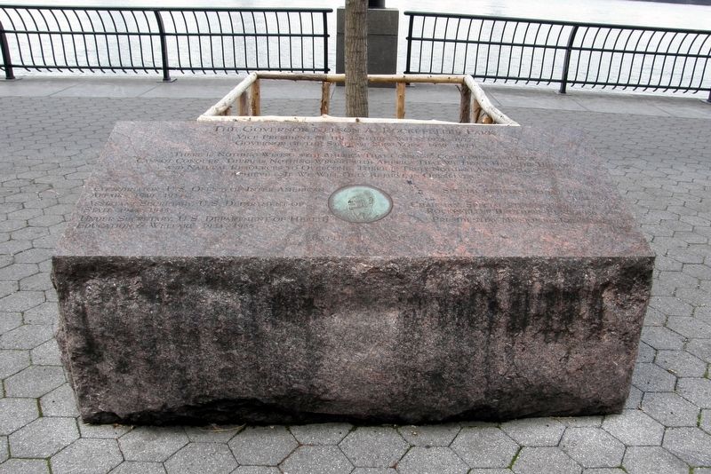 The Governor Nelson A. Rockefeller Park Marker. Click for full size. The Governor Nelson A. Rockefeller Park Marker image. Click for full size.
