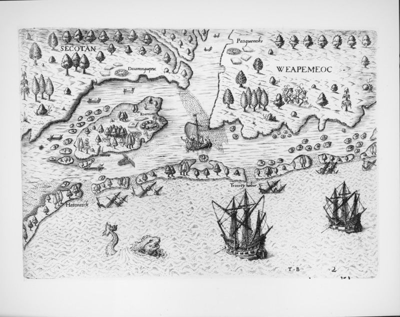 The Arrival of the Englishemen in Virginia image. Click for full size.