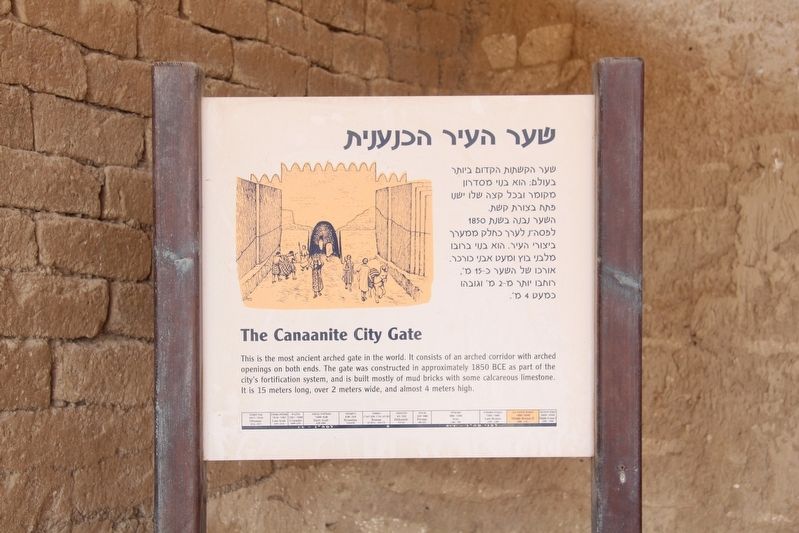 The Canaanite City Gate Marker. Click for full size. The Canaanite City Gate Marker image. Click for full size.