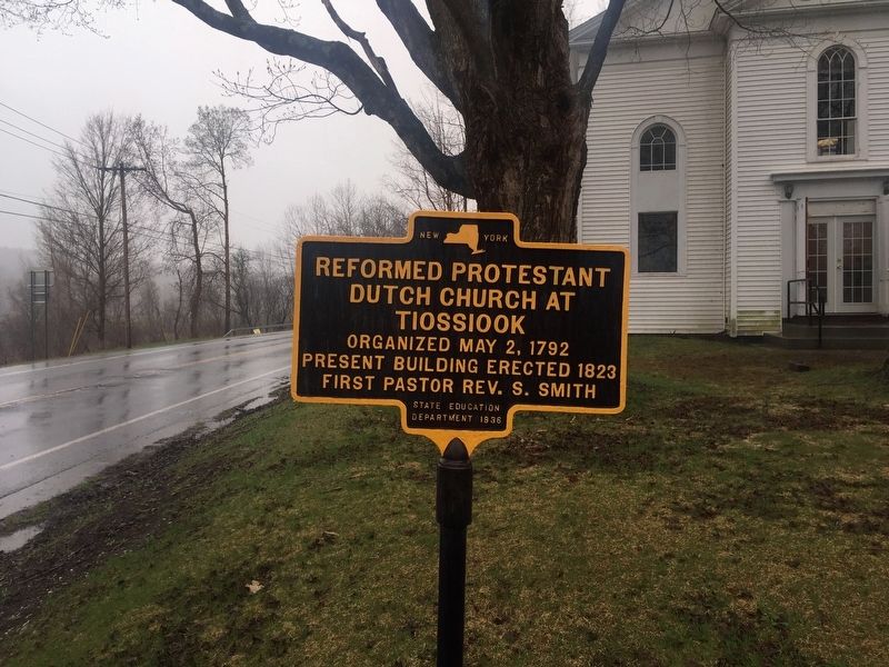 Reformed Dutch Church at Tiossiook Marker. Click for full size. Reformed Dutch Church at Tiossiook Marker image. Click for full size.