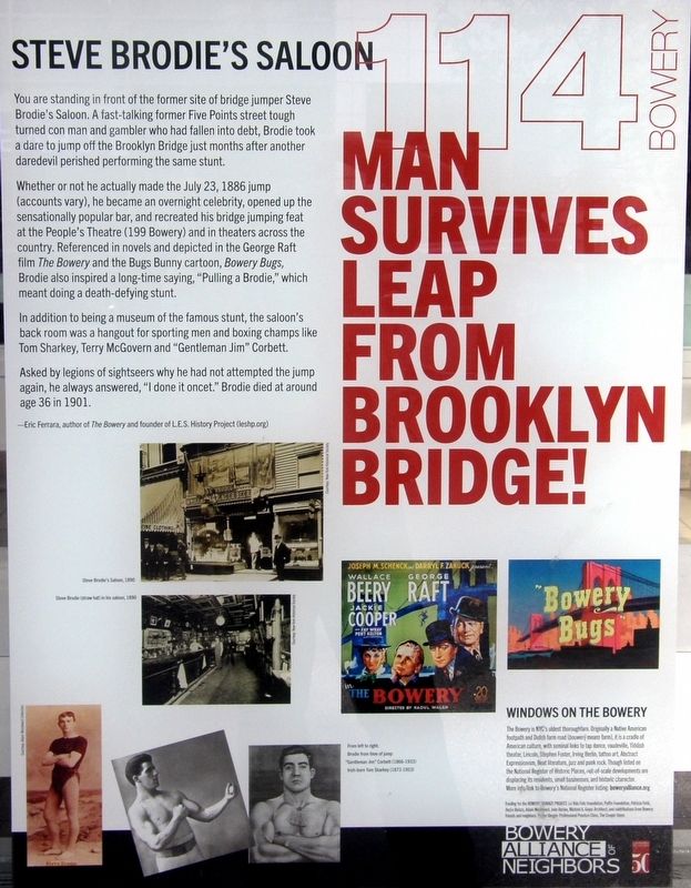 Man Survives Leap From Brooklyn Bridge! Marker image. Click for full size.