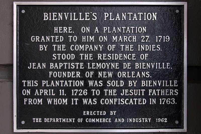 Bienville's Plantation Marker image. Click for full size.
