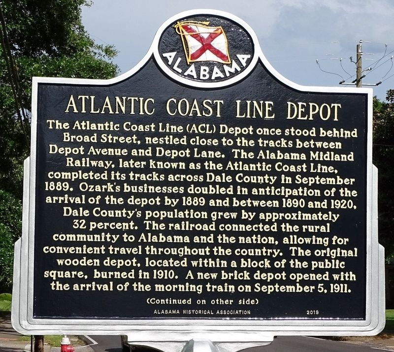 Atlantic Coast Line Depot Marker (side 1) image. Click for full size.