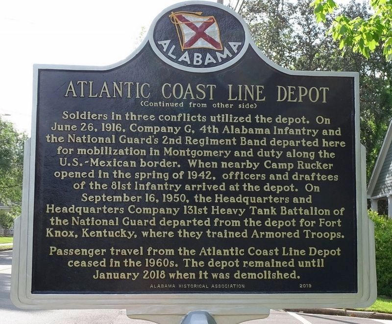 Atlantic Coast Line Depot Marker (side 2) image. Click for full size.