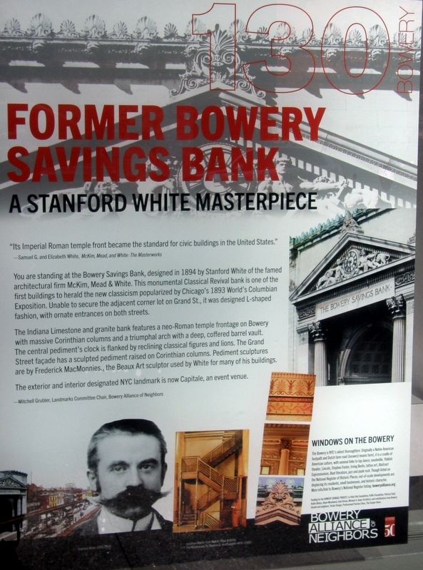 Former Bowery Savings Bank Marker image. Click for full size.
