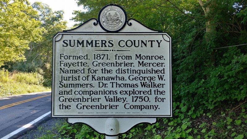Summers County Marker image. Click for full size.