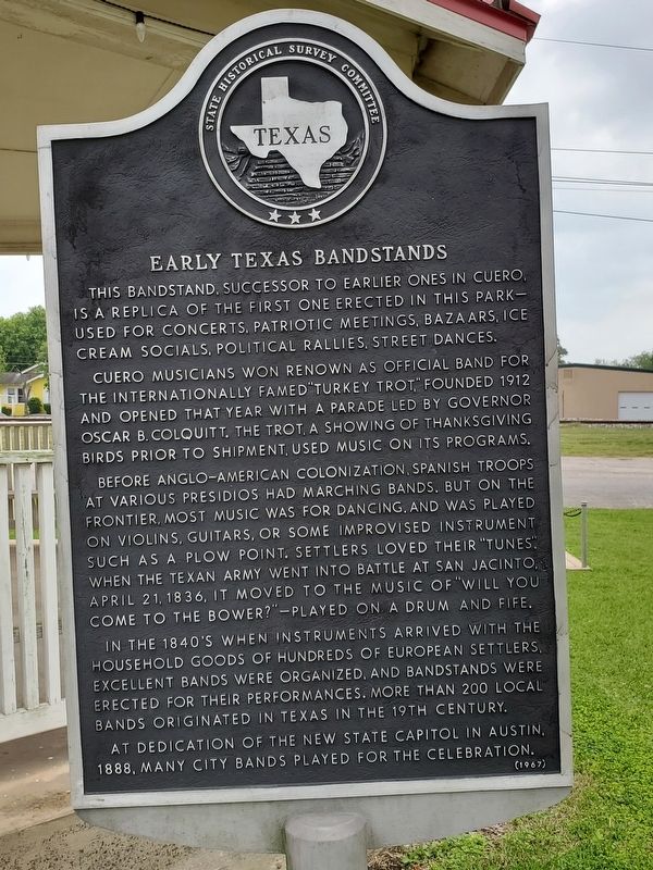 Early Texas Bandstands Marker. Click for full size. Early Texas Bandstands Marker image. Click for full size.
