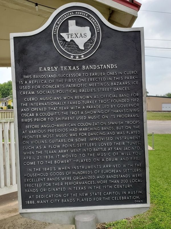 Early Texas Bandstands Marker image. Click for full size.