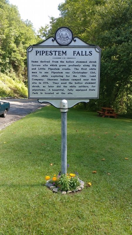 Pipestem Falls Marker. Click for full size. Pipestem Falls Marker image. Click for full size.