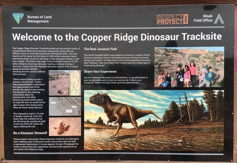Copper Ridge Dinosaur Tracksite Marker image. Click for full size.