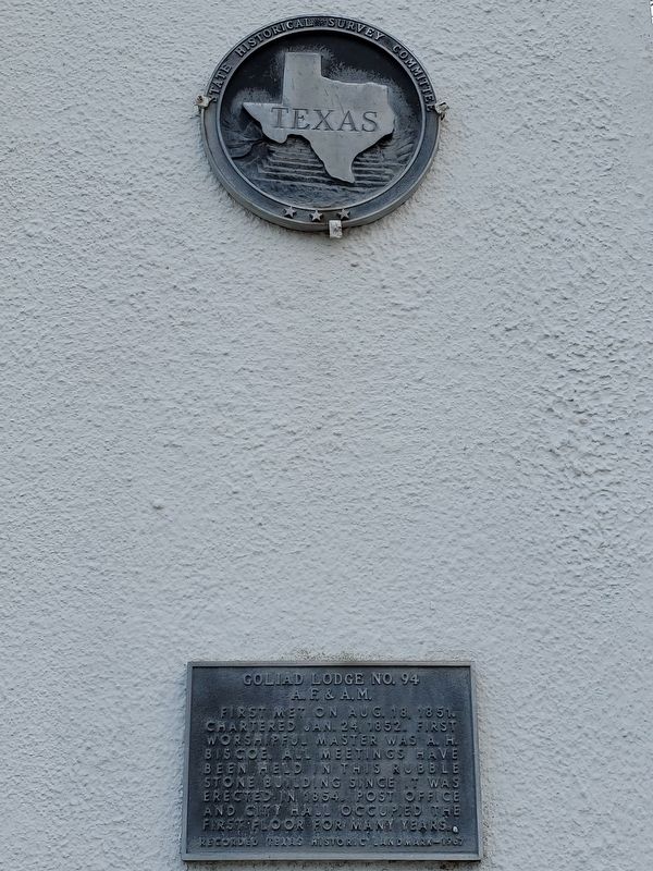 Goliad Lodge No. 94 A.F. & A.M. Marker image. Click for full size.