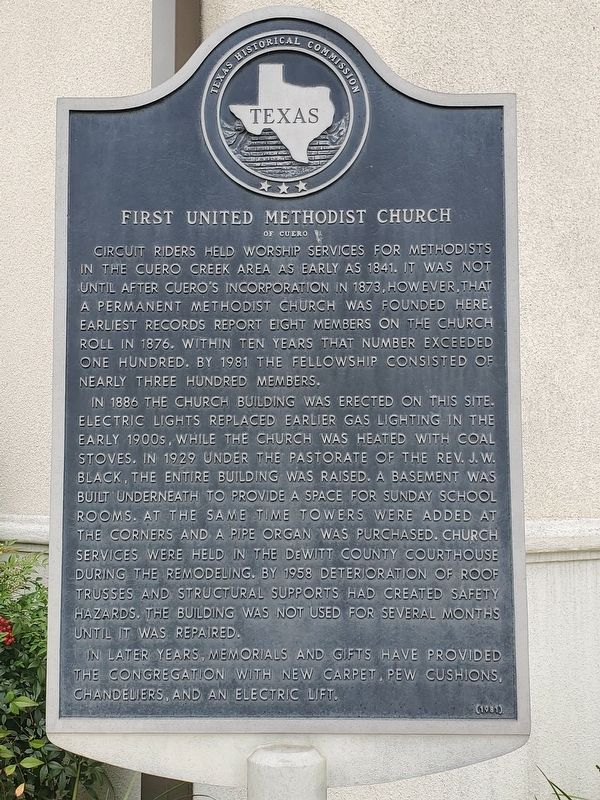 First United Methodist Church of Cuero Marker image. Click for full size.