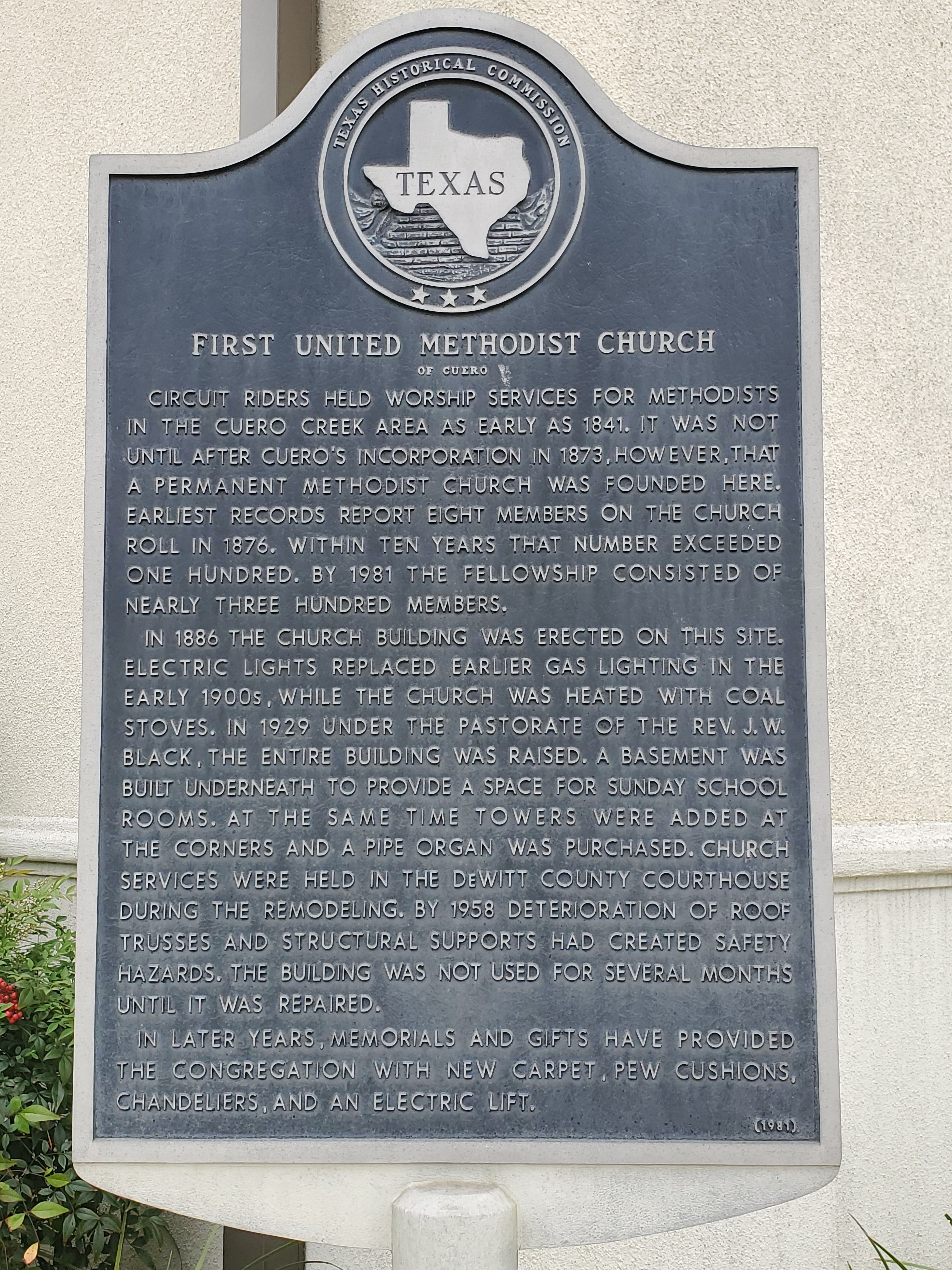 First United Methodist Church of Cuero Marker