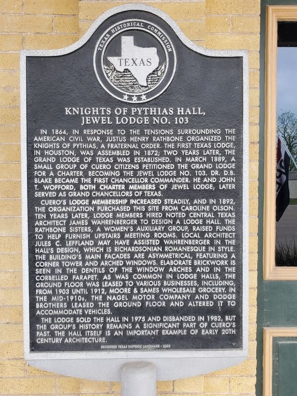 Knights of Pythias Hall, Jewel Lodge No. 103 Marker image. Click for full size.