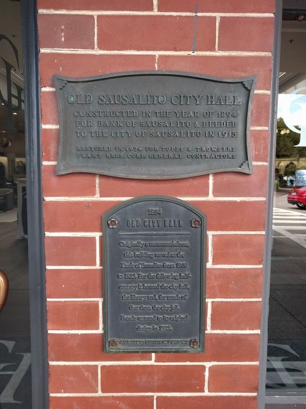 Old Sausalito City Hall / 1894 Old City Hall Marker. Click for full size. Old Sausalito City Hall / 1894 Old City Hall Marker image. Click for full size.