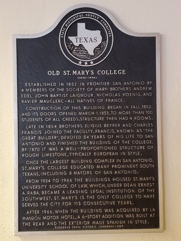 Old St. Mary's College Marker image. Click for full size.