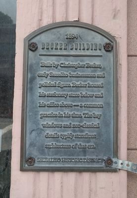 Becker Building Marker. Click for full size. Becker Building Marker image. Click for full size.
